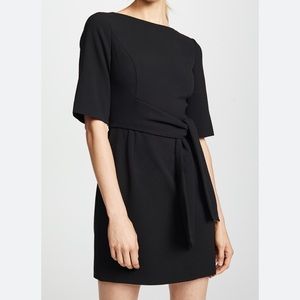 Alice + Olivia Virgil Belted black Mini dress with sash tie Sz 10